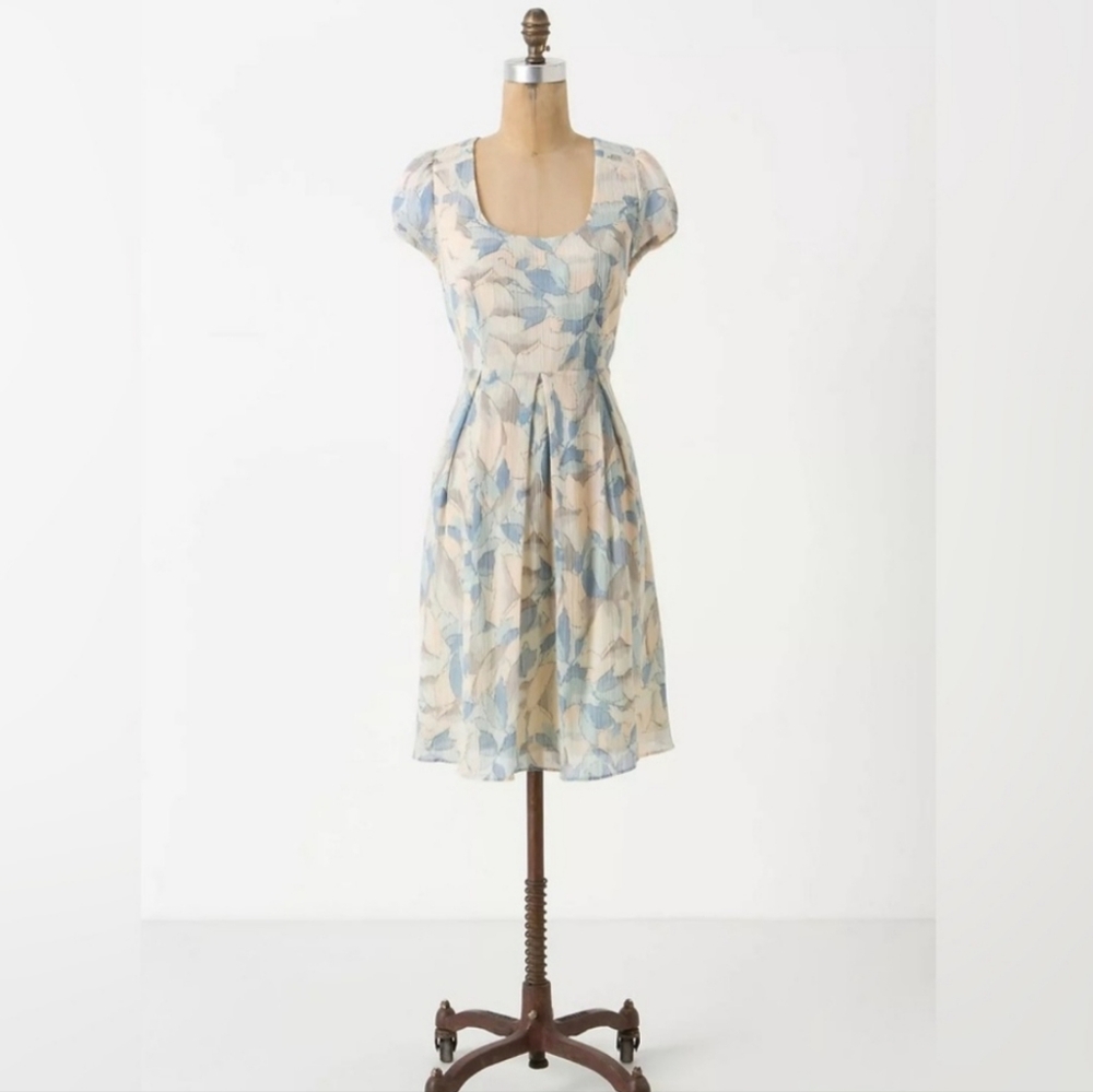 Anthropologie Moulinette Soeurs Montserrat Floral Silk Crepe Dress Size 10P